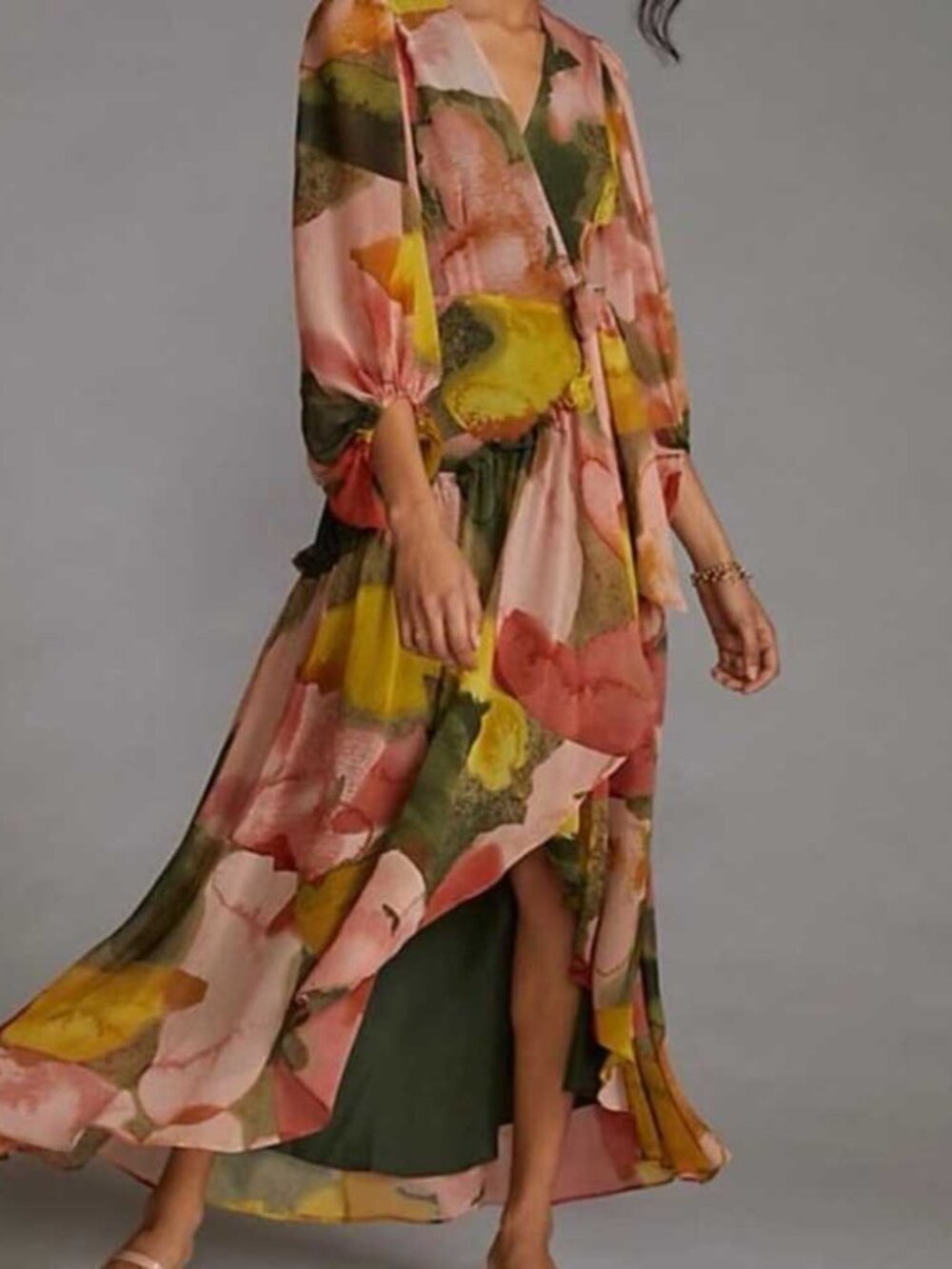 Anthropologie Hutch Geo Wrap Maxi Dress